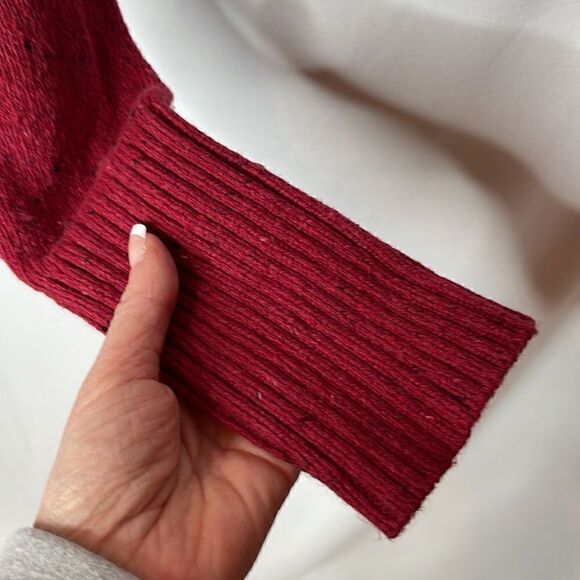 L.L.Bean Red Wool blend Mock Neck Speckled Sweater. Size Small. - Picture 4 of 10
